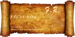 Füri Rita névjegykártya